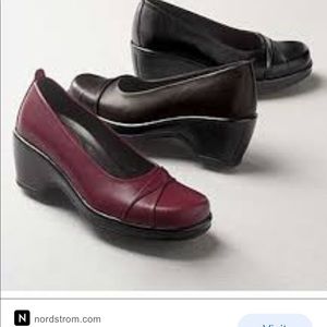 DANSKO 'Bridget' Wedge Leather Demi Wedge Slip on